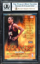 Allen Iverson Autographed 1998-99 Topps Kick Start Card #KS5 Philadelphia 76ers Auto Grade Gem Mint 10 Beckett BAS Witness #17003422