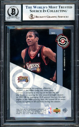 Allen Iverson Autographed 1998-99 Upper Deck Super Powers Card #S20 Philadelphia 76ers Auto Grade Gem Mint 10 Beckett BAS Witness #17003367