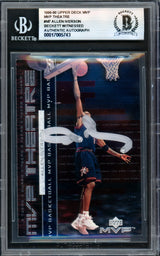 Allen Iverson Autographed 1999-00 Upper Deck MVP Theatre Card #M7 Philadelphia 76ers Beckett BAS Witness #17005743