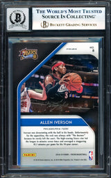 Allen Iverson Autographed 2018-19 Panini Prizm Hall Monitors Prizms Silver Card #8 Philadelphia 76ers Auto Grade Gem Mint 10 Beckett BAS Witness #17003506