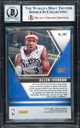 Allen Iverson Autographed 2019-20 Panini Mosaic Card #287 Philadelphia 76ers Auto Grade Gem Mint 10 Beckett BAS Witness #17003983