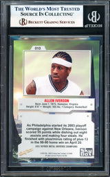 Allen Iverson Autographed 2022 Metal Universe Champions Card #10 Philadelphia 76ers Beckett BAS Witness #17005749