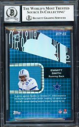 Emmitt Smith Autographed 2015 Topps High Tek Drama Tek Performers Card #DTPES Dallas Cowboys Auto Grade Gem Mint 10 #17/50 Beckett BAS #16898034