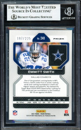 Emmitt Smith Autographed 2021 Panini Prizm Prizms Purple Ice Card #248 Dallas Cowboys #197/225 Beckett BAS #16900751