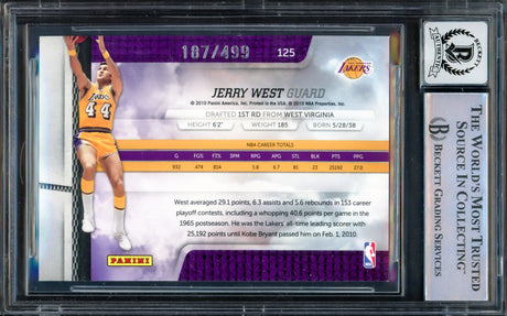 Jerry West Autographed 2009-10 Absolute Memorabilia Card #125 Los Angeles Lakers Auto Grade Gem Mint 10 #187/499 Beckett BAS #16622161