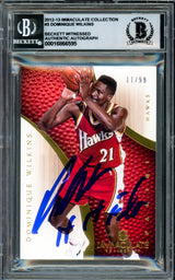 Dominique Wilkins Autographed 2012-13 Immaculate Collection Card #3 Atlanta Hawks Auto Grade Gem Mint 10 "HH Film" #11/99 Beckett BAS Witness #16866595