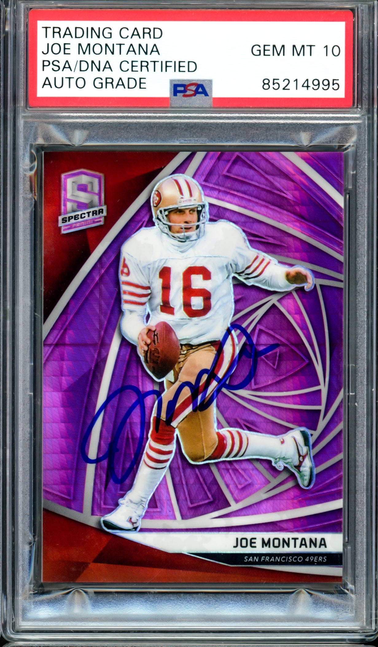 Joe Montana Signed 2019 Panini Pink Prizm Card #4 Gem Mint 10 | Limited #10/25