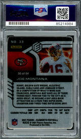 Joe Montana Autographed 2021 Panini Elements Xenon Card #33 San Francisco 49ers Auto Grade Gem Mint 10 PSA/DNA #85214984