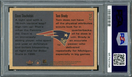 Tom Brady Autographed 2000 Fleer Tradition Rookie Card #352 New England Patriots PSA 8 Auto Grade Gem Mint 10 PSA/DNA #95792096