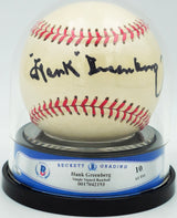 Hank Greenberg Autographed Official Little League Baseball Detroit Tigers Auto Grade Gem Mint 10 Beckett BAS #17042193