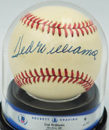 Ted Williams Autographed Official AL Baseball Boston Red Sox Auto Grade Mint 9 Beckett BAS #17042301