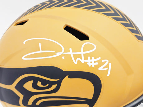 Devon Witherspoon Autographed Seattle Seahawks Camo Brown 2023 Salute to Service Full Size Speed Replica Helmet MCS Holo Stock #235444