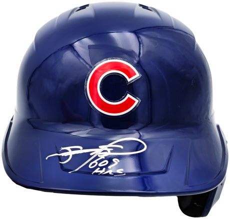 Sammy Sosa Autographed Chicago Cubs Blue Full Size Mach Pro Replica Helmet "609 HR" Beckett BAS Witness Stock #235465