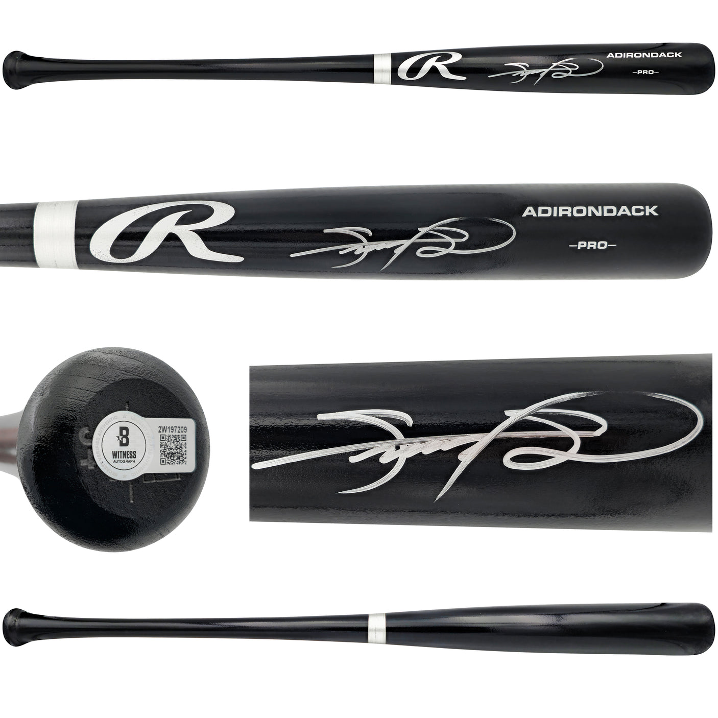 Sammy Sosa Autographed Black Rawlings Adirondack Pro Baseball Bat Chicago Cubs Beckett BAS Witness Stock #235463