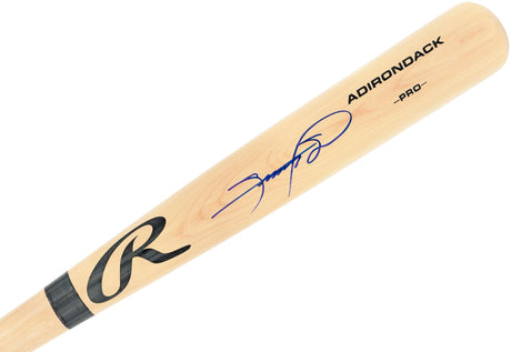 Sammy Sosa Autographed Blonde Rawlings Adirondack Pro Baseball Bat Chicago Cubs Beckett BAS Witness Stock #235462