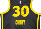 Golden State Warriors Stephen Curry Autographed Black Nike Swingman City Edition Jersey Size 48 "Wardell" Beckett BAS Witness Stock #235505