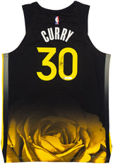 Golden State Warriors Stephen Curry Autographed Black Nike City Edition Jersey Size 48+2 JSA Stock #235473