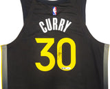 Golden State Warriors Stephen Curry Autographed Black Nike City Edition Jersey Size 48+2 JSA Stock #235473