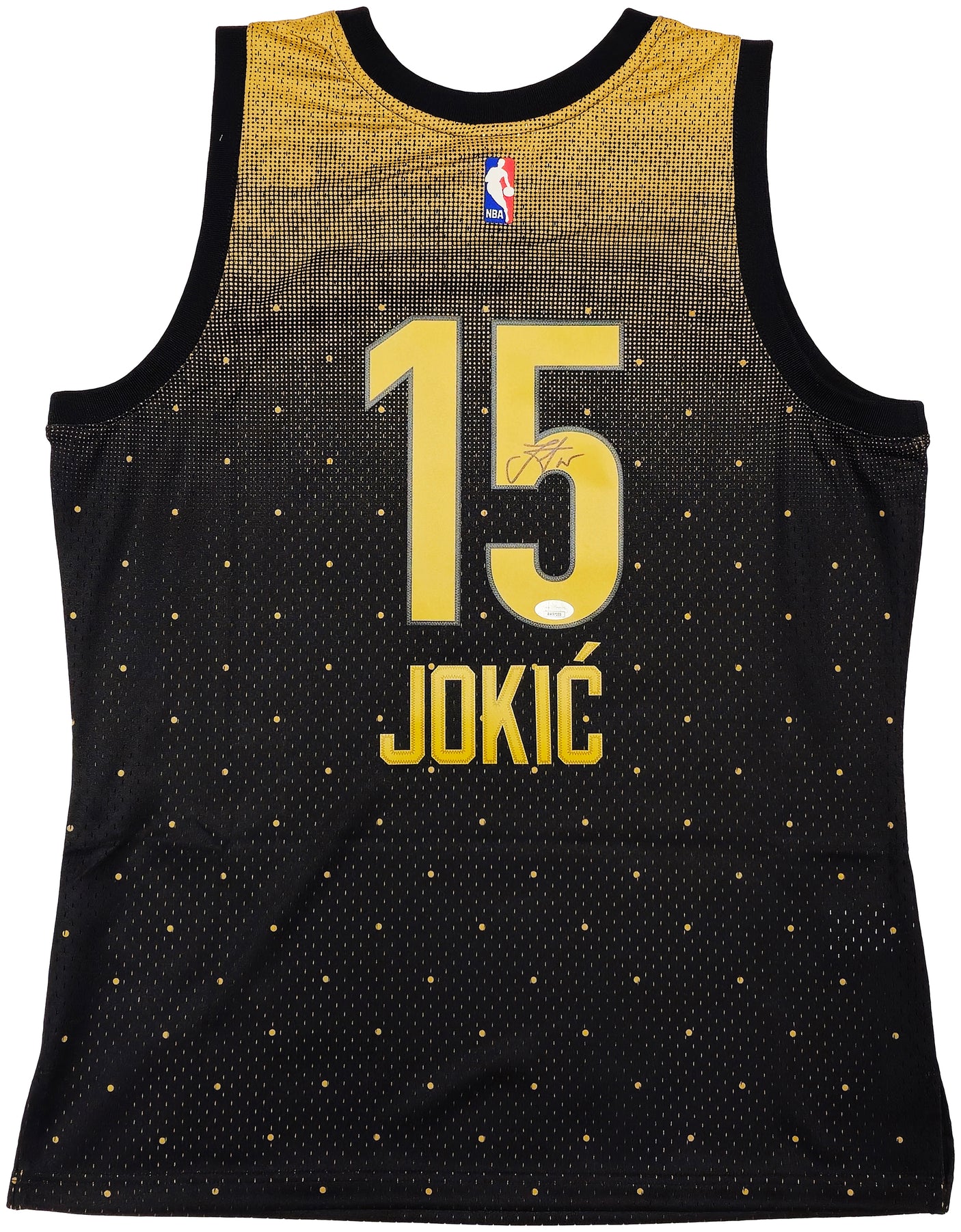 Denver Nuggets Nikola Jokic Autographed Black Authentic Mitchell & Ness HWC Swingman 2016 All Star Game World Jersey Size L JSA Stock #235498