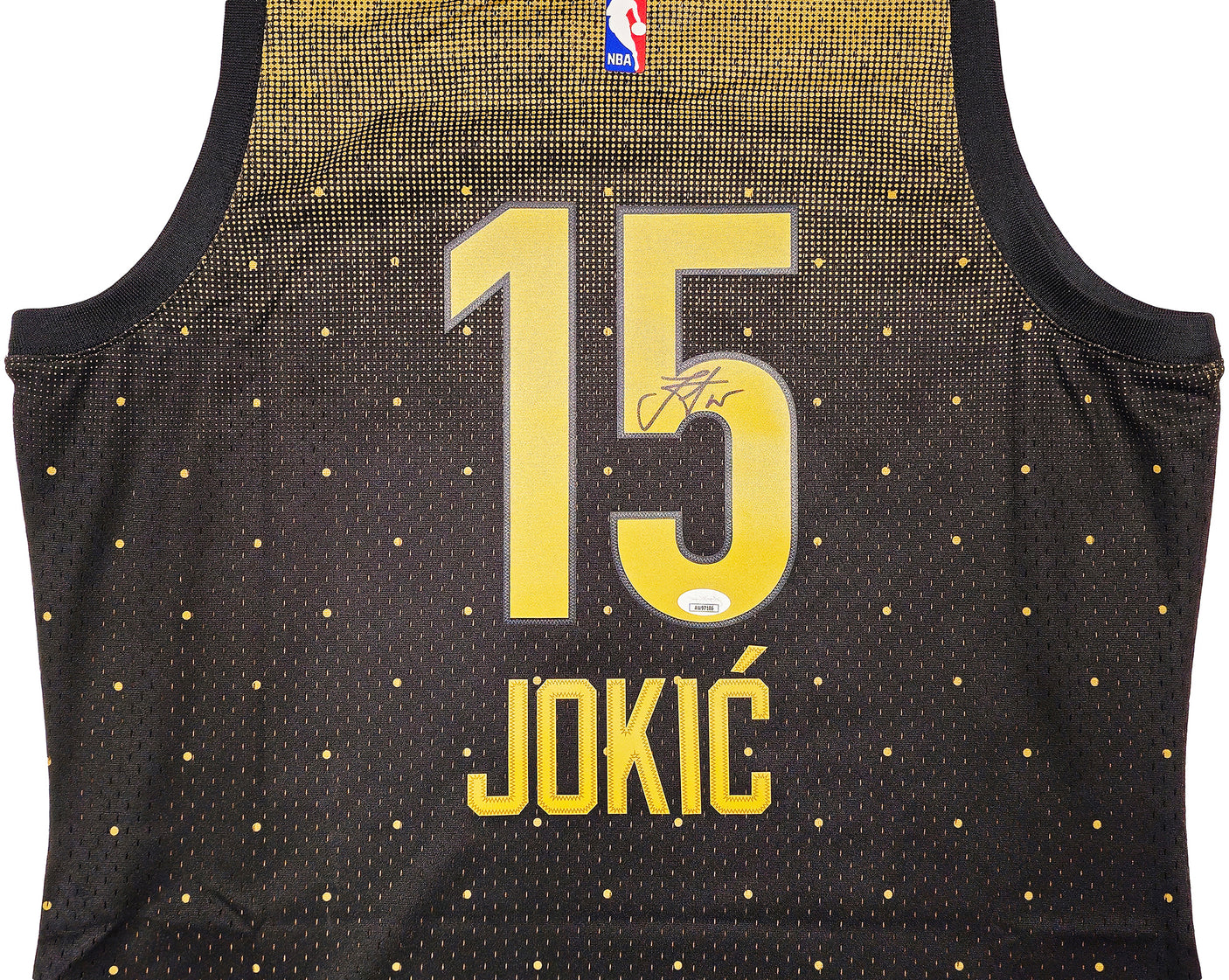 Denver Nuggets Nikola Jokic Autographed Black Authentic Mitchell & Ness HWC Swingman 2016 All Star Game World Jersey Size L JSA Stock #235498