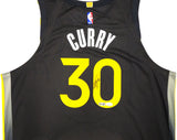 Golden State Warriors Stephen Curry Autographed Black Nike City Edition Jersey Size 52+2 JSA Stock #235474