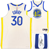 Golden State Warriors Stephen Curry Autographed White Nike Association Edition Jersey Size 48+2 JSA Stock #235472