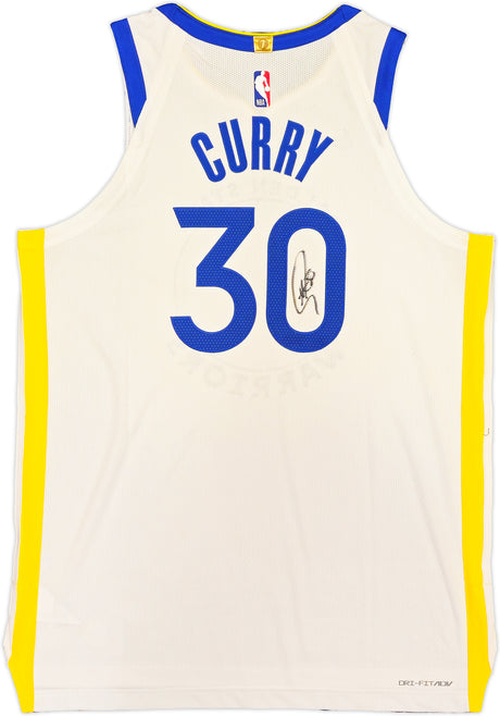 Golden State Warriors Stephen Curry Autographed White Nike Association Edition Jersey Size 48+2 JSA Stock #235472