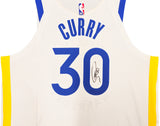 Golden State Warriors Stephen Curry Autographed White Nike Association Edition Jersey Size 48+2 JSA Stock #235472