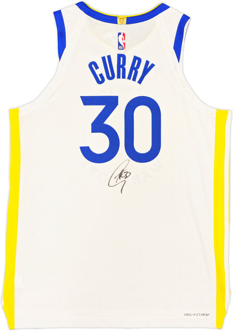 Golden State Warriors Stephen Curry Autographed White Nike Association Edition Jersey Size 48+2 JSA Stock #235471