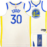 Golden State Warriors Stephen Curry Autographed White Nike Icon Edition Jersey Size 48+2 JSA Stock #235470