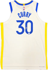 Golden State Warriors Stephen Curry Autographed White Nike Icon Edition Jersey Size 48+2 JSA Stock #235470