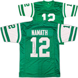 New York Jets Joe Namath Autographed Green Jersey Beckett BAS Witness Stock #235428