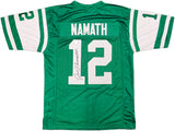 New York Jets Joe Namath Autographed Green Jersey Beckett BAS Witness Stock #235428