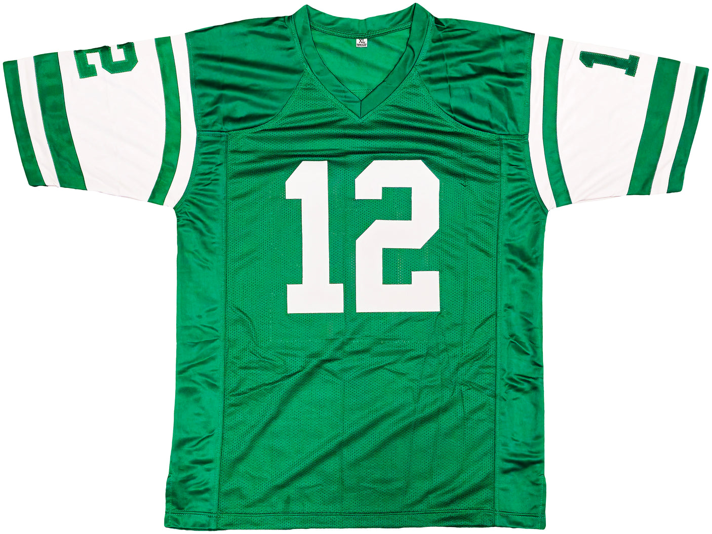 New York Jets Joe Namath Autographed Green Jersey Beckett BAS Witness Stock #235428