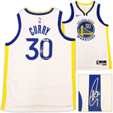 Golden State Warriors Stephen Curry Autographed White Nike Swingman Association Edition Jersey Size 48 "I Can Do All Things ..." JSA Stock #235507