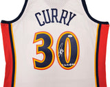 Golden State Warriors Stephen Curry Autographed White Authentic Mitchell & Ness 2009-10 HWC Swingman Rookie Year Jersey Size L "I Can Do All Things ..." JSA Stock #235509