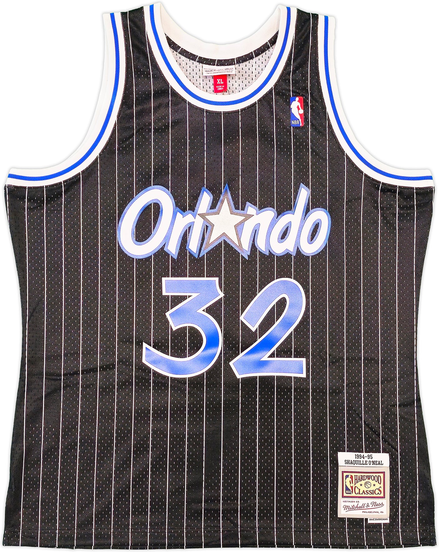 Orlando Magic Shaquille Shaq O'Neal Autographed Black Authentic Mitchell & Ness 1994-95 HWC Swingman Jersey Size XL Beckett BAS Witness Stock #235521