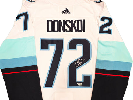 Seattle Kraken Joonas Donskoi Autographed White Adidas Authentic Jersey Size 54 With Inaugural Season Patch Fanatics Holo Stock #235586