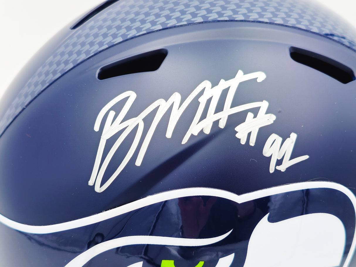 Byron Murphy II Autographed Seattle Seahawks Blue Full Size Speed Replica Helmet MCS Holo Stock #235597