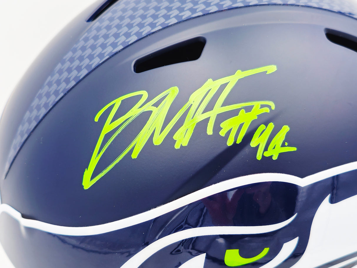 Byron Murphy II Autographed Seattle Seahawks Blue Full Size Speed Replica Helmet MCS Holo Stock #235598