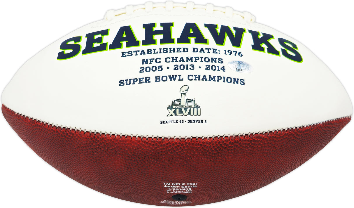 Byron Murphy II Autographed Seattle Seahawks White Logo Football MCS Holo Stock #235604