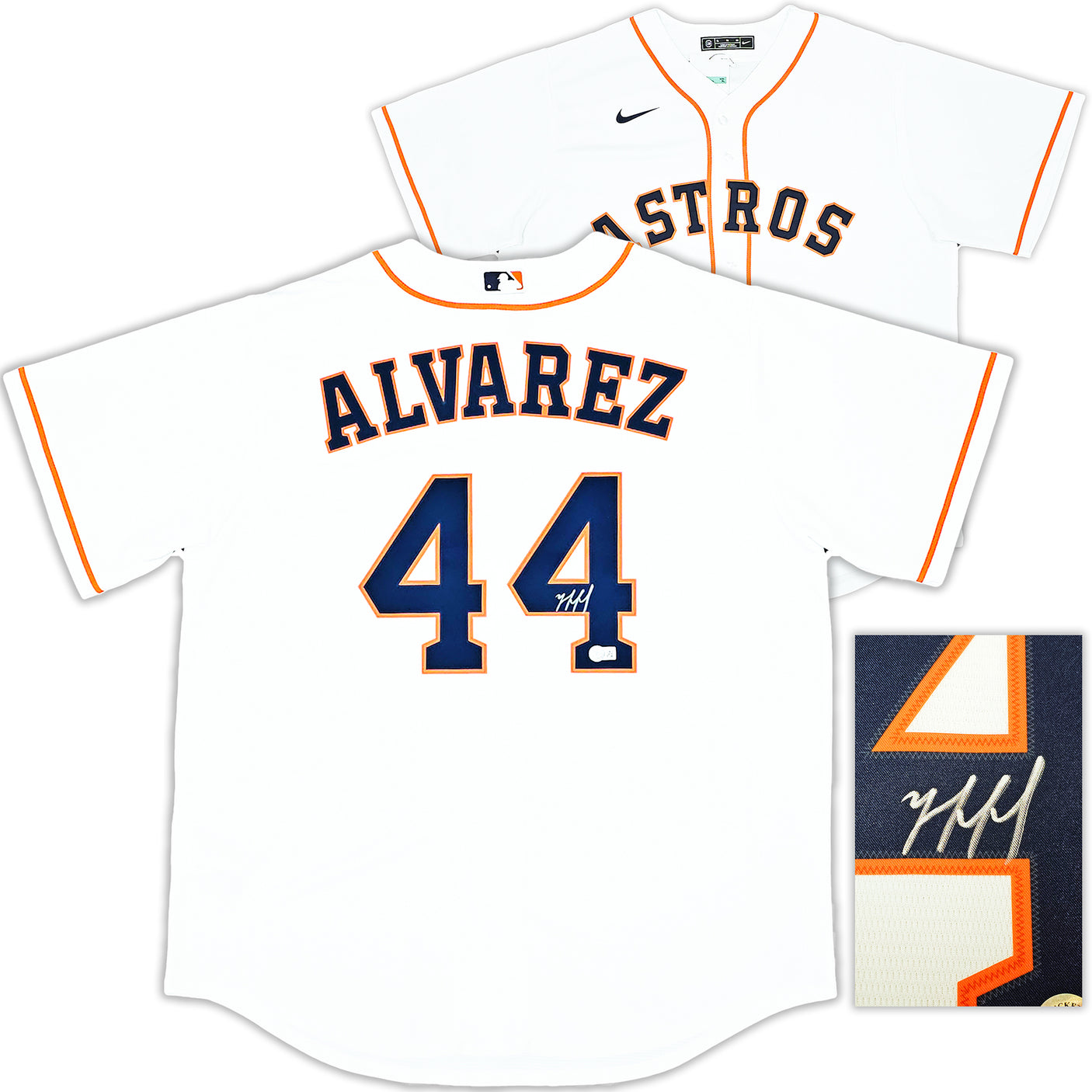 Houston Astros Yordan Alvarez Autographed White Nike Jersey Size XL Beckett BAS Witness Stock #220484