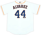 Houston Astros Yordan Alvarez Autographed White Nike Jersey Size XL Beckett BAS Witness Stock #220484