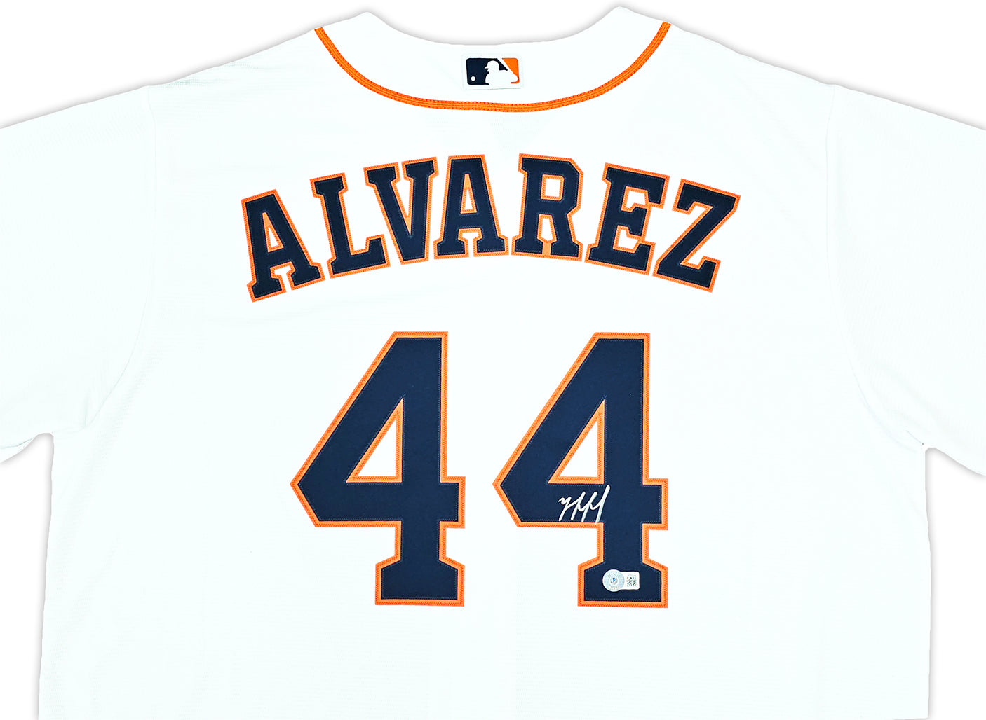 Houston Astros Yordan Alvarez Autographed White Nike Jersey Size XL Beckett BAS Witness Stock #220484