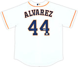 Houston Astros Yordan Alvarez Autographed White Nike Jersey Size L Beckett BAS Witness Stock #220483