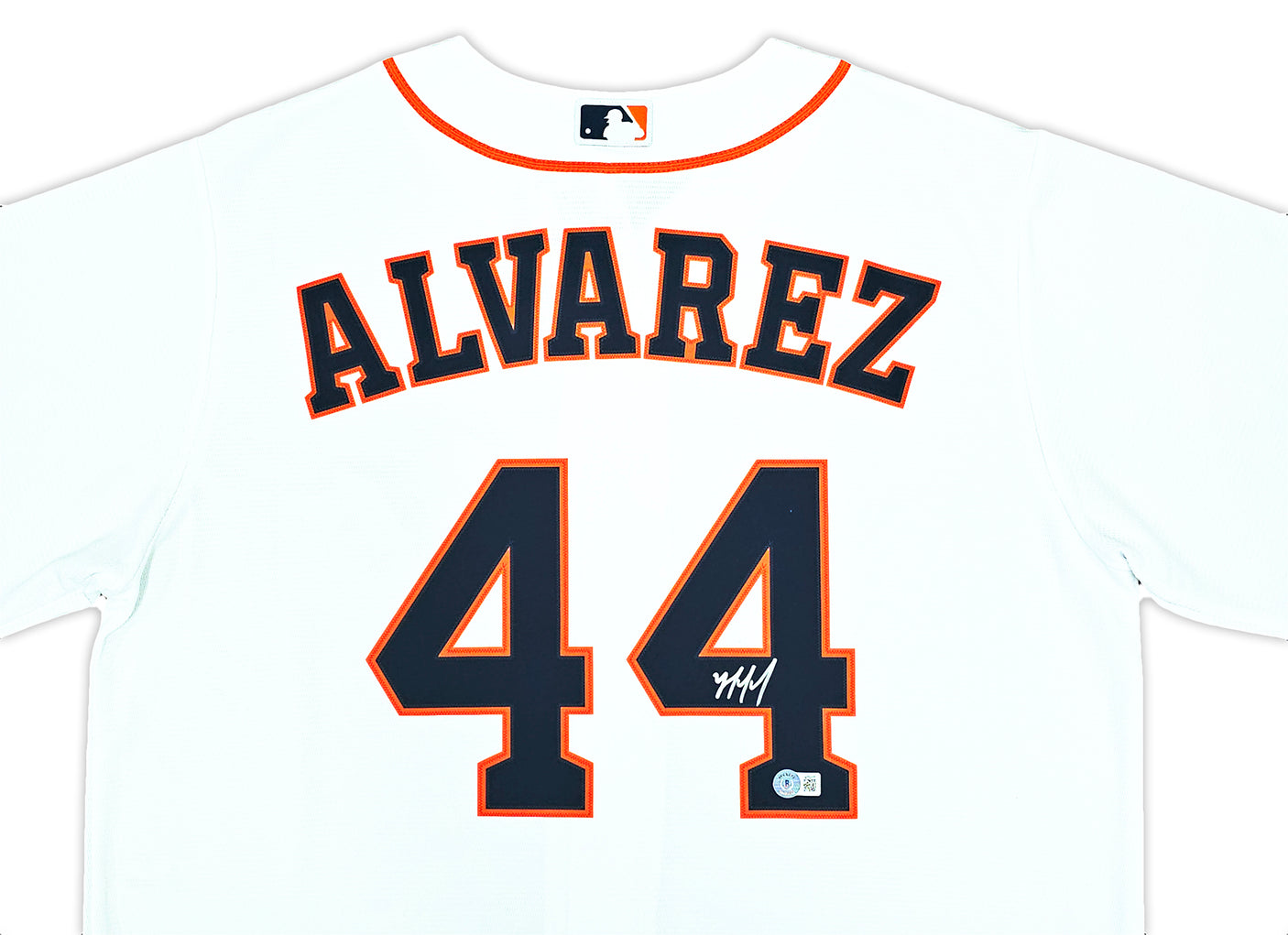 Houston Astros Yordan Alvarez Autographed White Nike Jersey Size L Beckett BAS Witness Stock #220483