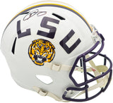 Odell Beckham Jr. Autographed LSU Tigers White Full Size Speed Replica Helmet Beckett BAS Witness Stock #235085