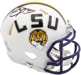 Odell Beckham Jr. Autographed LSU Tigers White Speed Mini Helmet Beckett BAS Witness Stock #235090