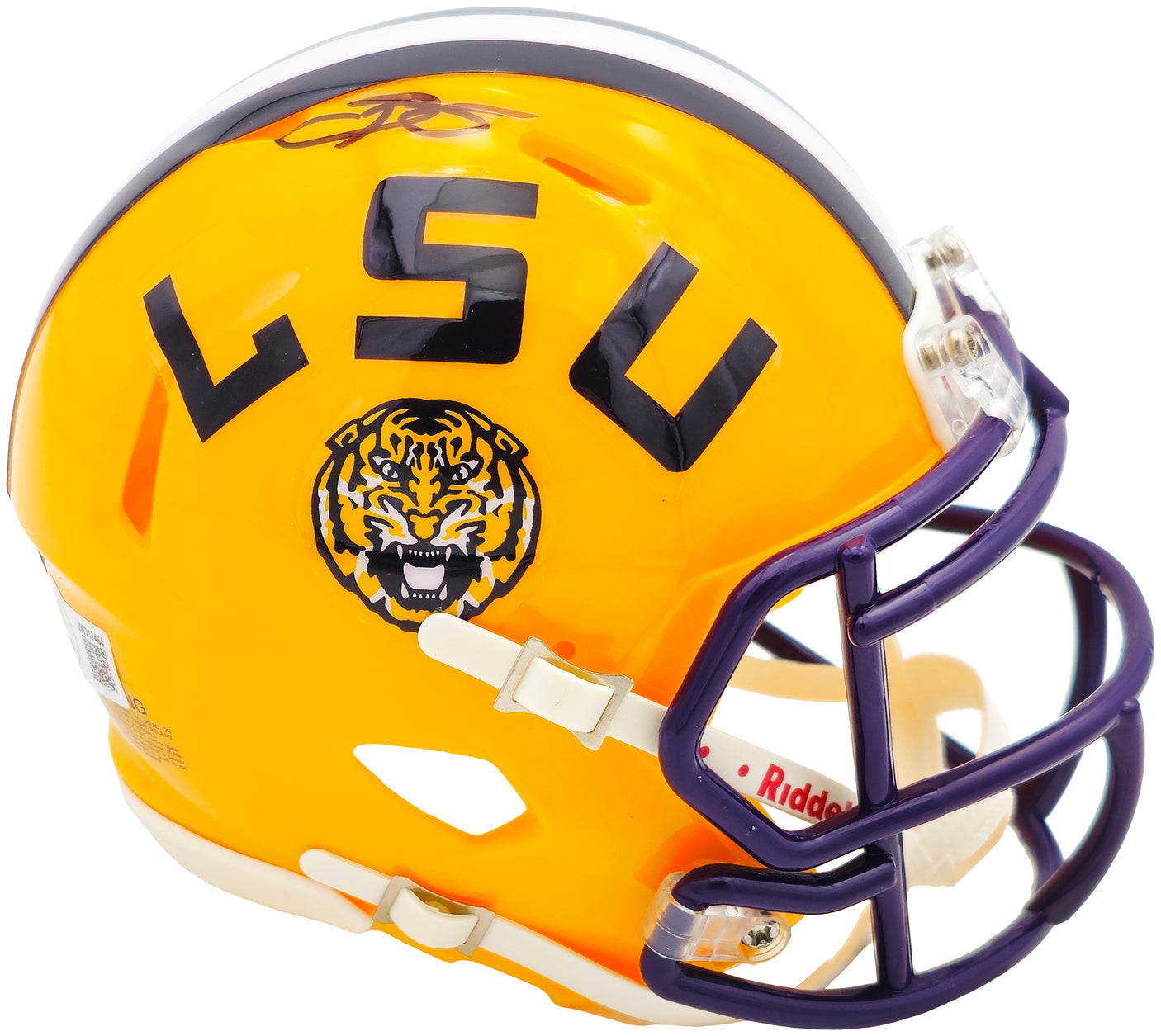 Odell Beckham Jr. Autographed LSU Tigers Yellow Speed Mini Helmet Beckett BAS Witness Stock #235087