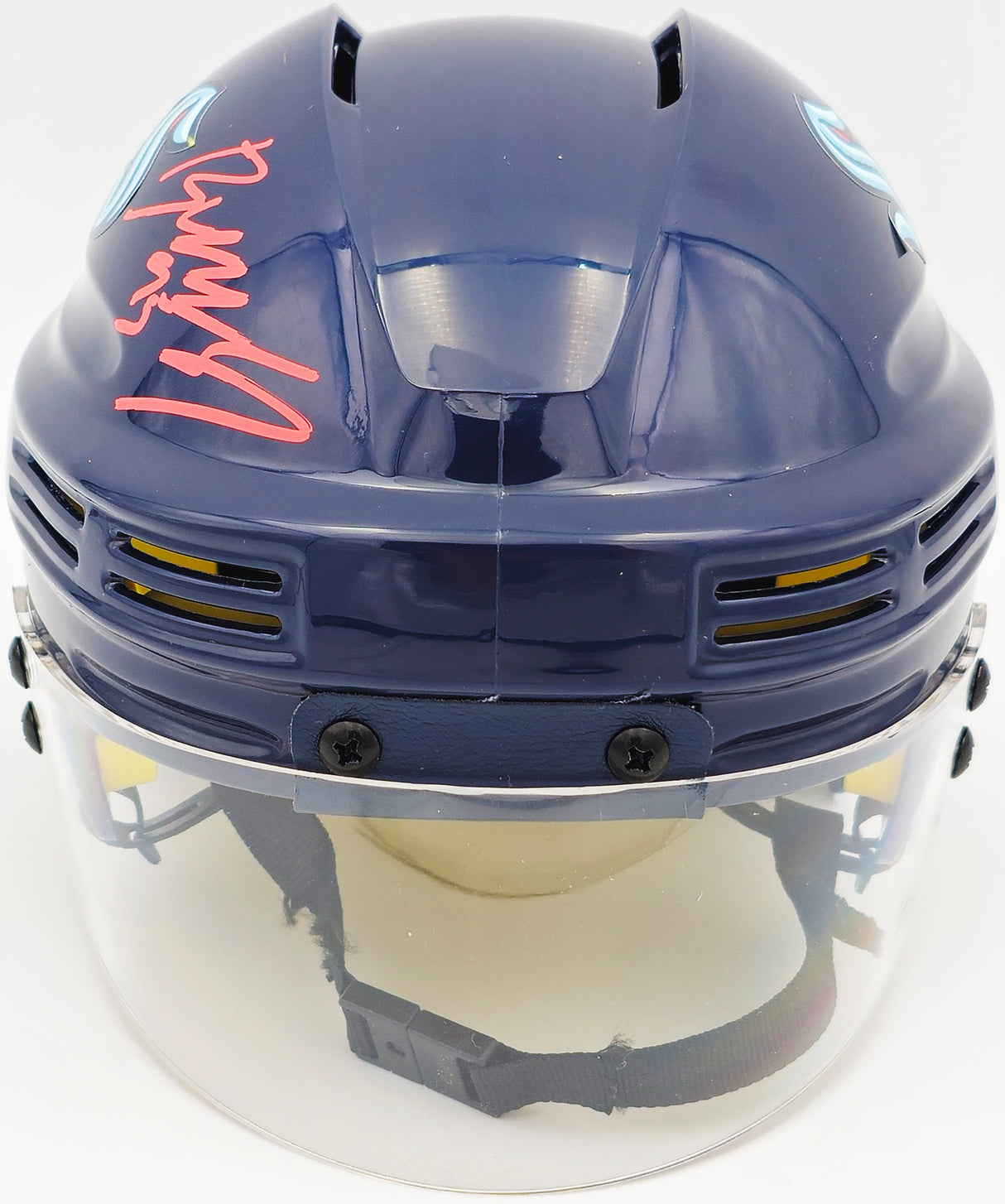 Andre Burakovsky Autographed Seattle Kraken Blue Mini Helmet Fanatics Holo Stock #234979